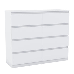 Denver Chest of 8 Drawers, White