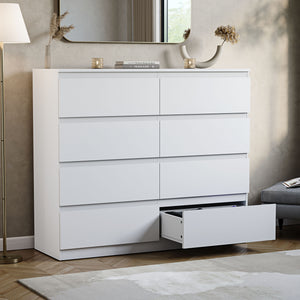 Denver Chest of 8 Drawers, White