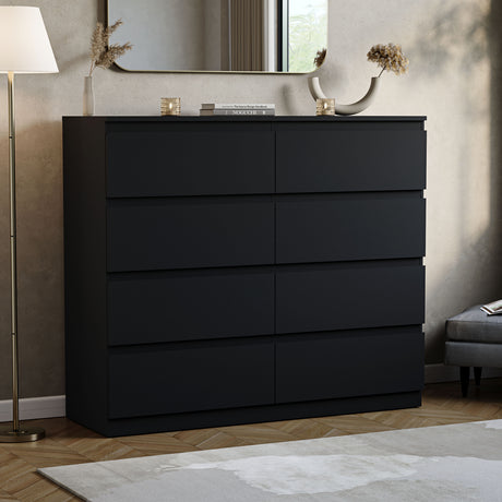 Denver Chest of 8 Drawers, Black
