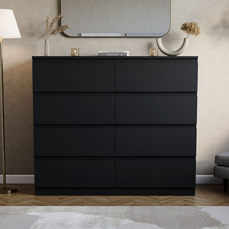 Denver Chest of 8 Drawers, Black