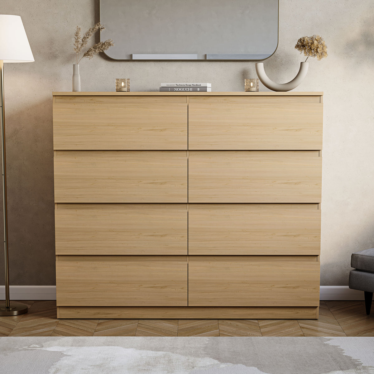 Denver Chest of 8 Drawers, Pine