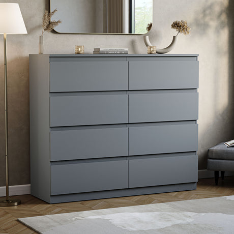 Denver Chest of 8 Drawers, Grey
