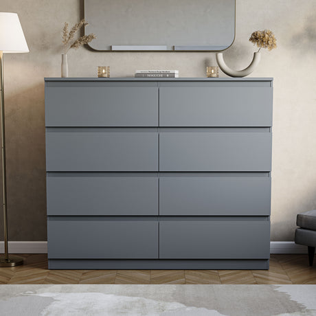 Denver Chest of 8 Drawers, Grey