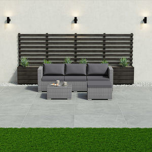Hampton 4-Seater Corner Rattan Set, Grey UKFR