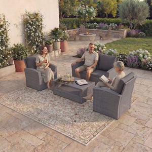 Mylor 4-Seater Rattan Set, Grey UKFR