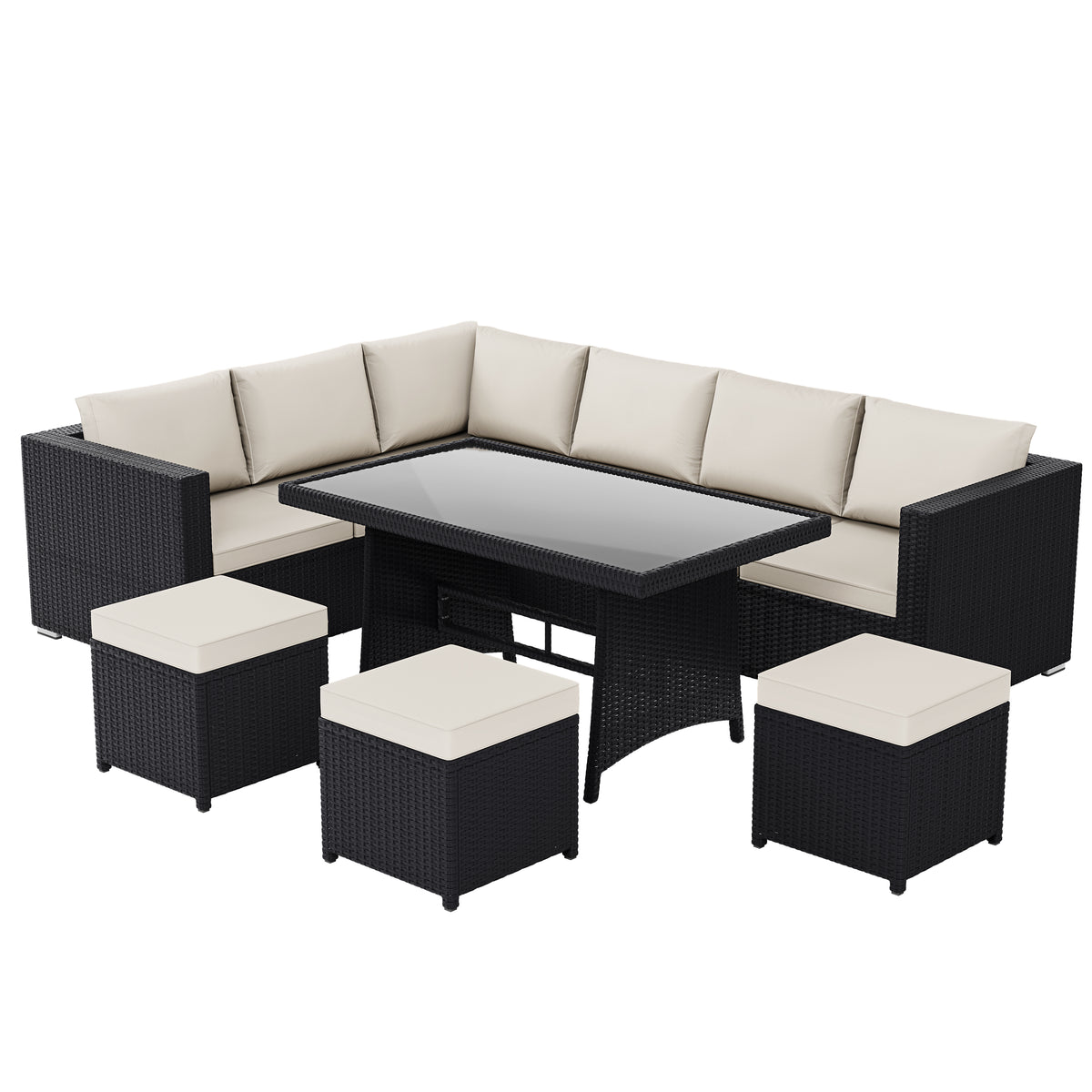 Belgrave 9 Seater Rattan Set, Black UKFR
