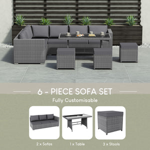 Belgrave 9 Seater Rattan Set, Grey UKFR