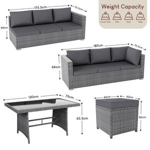 Belgrave 9 Seater Rattan Set, Grey UKFR