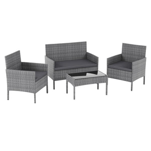 Kendal 4-Piece Rattan Set, Grey UKFR