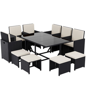 Cuba 8-Seater Rattan Set, Black UKFR
