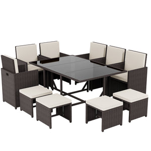 Cuba 8-Seater Rattan Set, Brown UKFR