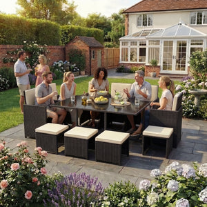 Cuba 10-Seater Rattan Set, Black UKFR