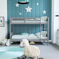 Gemini Detachable Wooden Bunk Bed - Grey