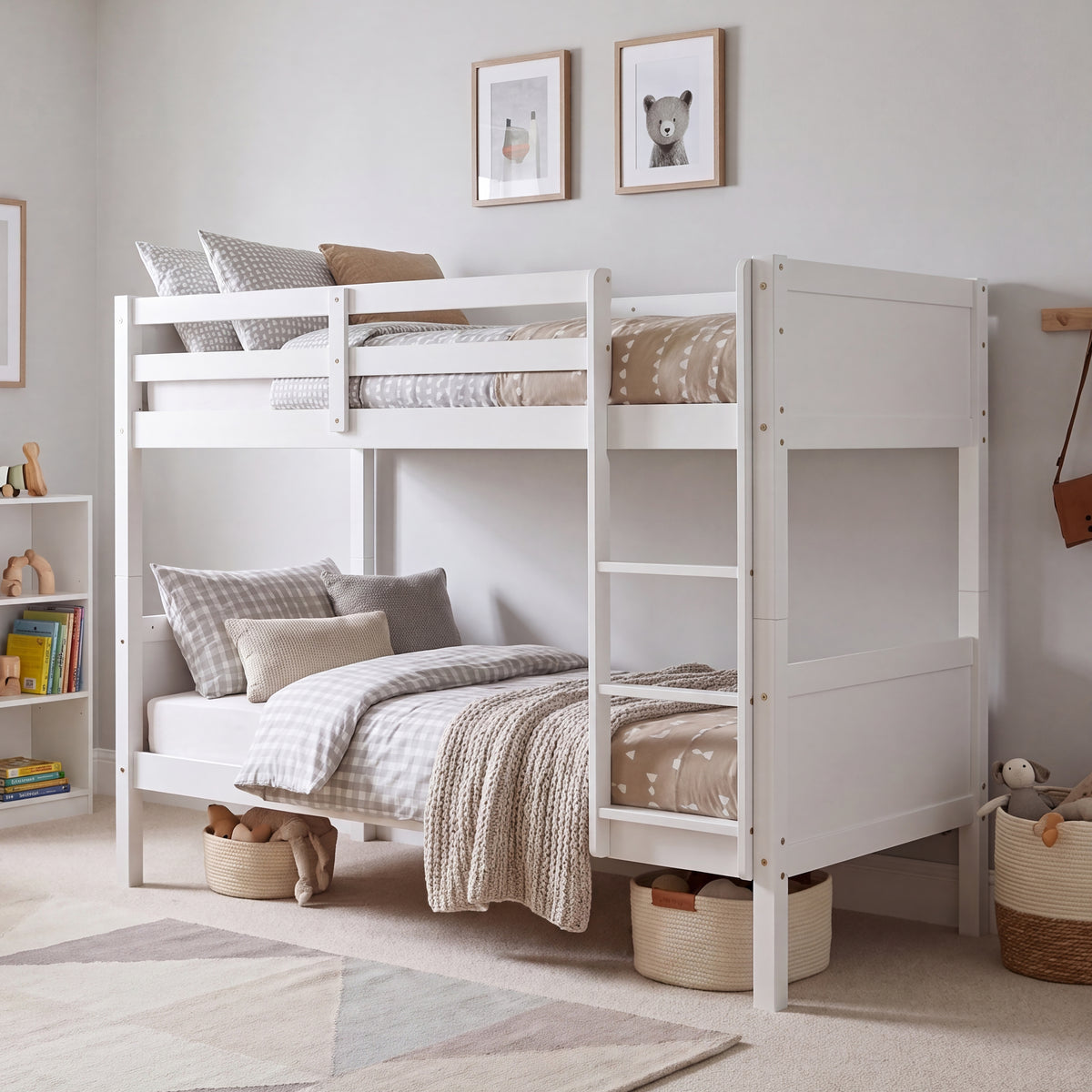 Gemini Detachable Bunk Bed - White