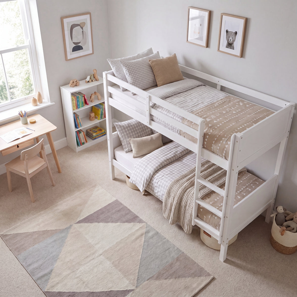 Gemini Detachable Bunk Bed - White