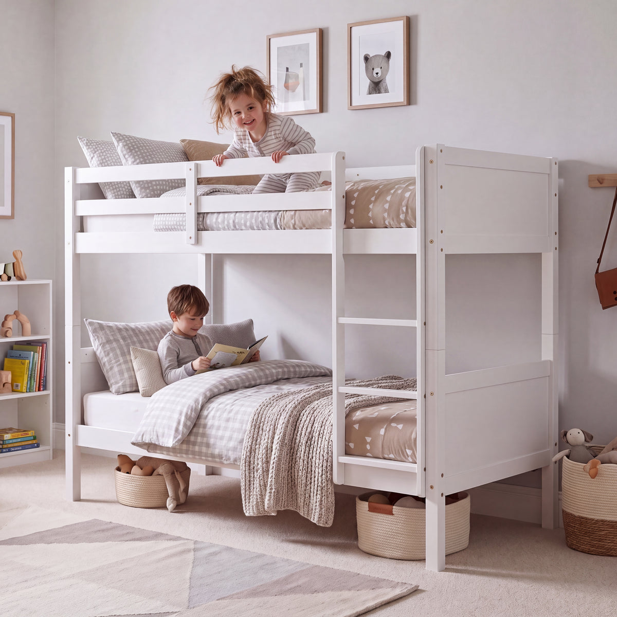 Gemini Detachable Bunk Bed - White