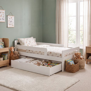 Taurus Toddler Bed With Storage - White