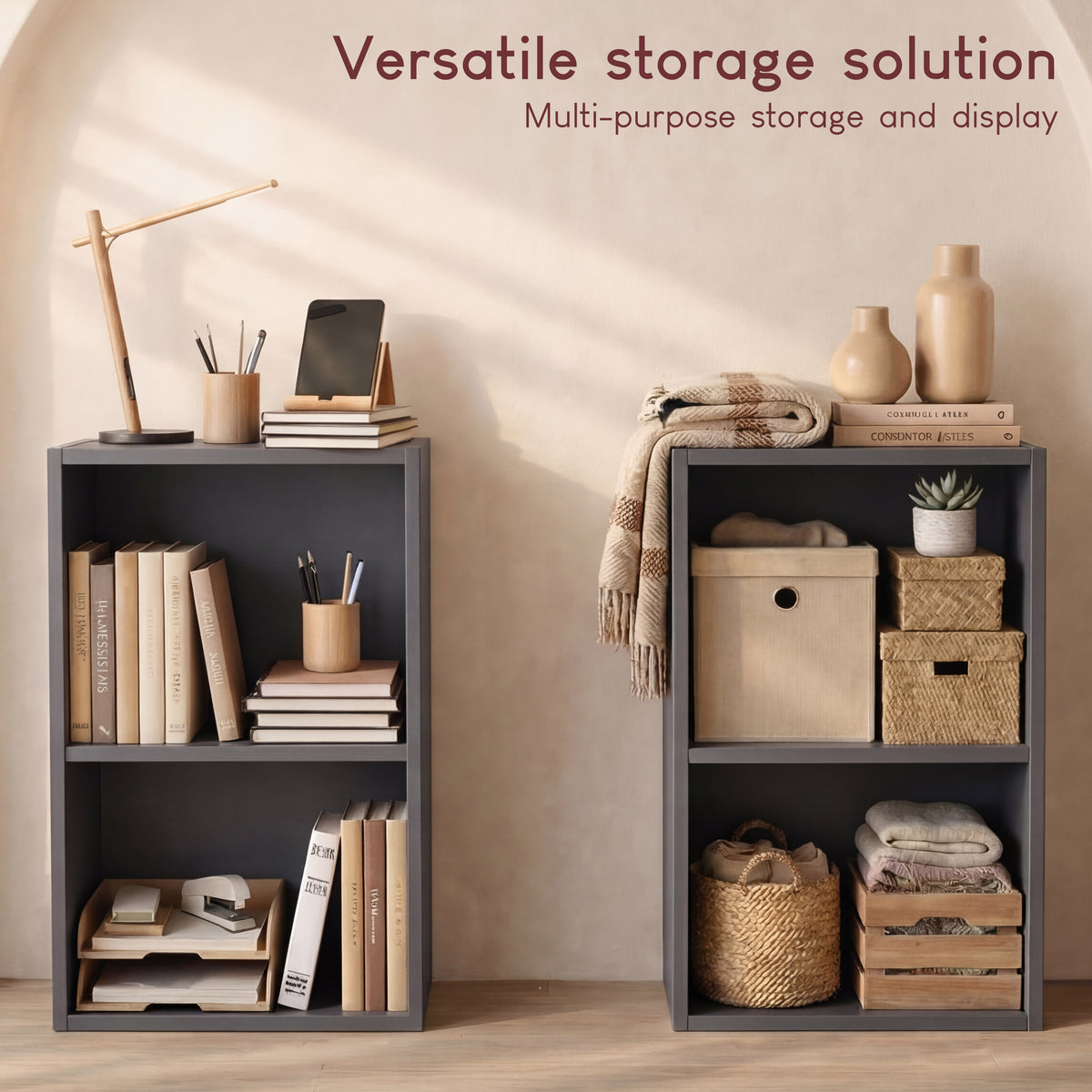 Oxford 2-Tier Cube Bookcase - Grey