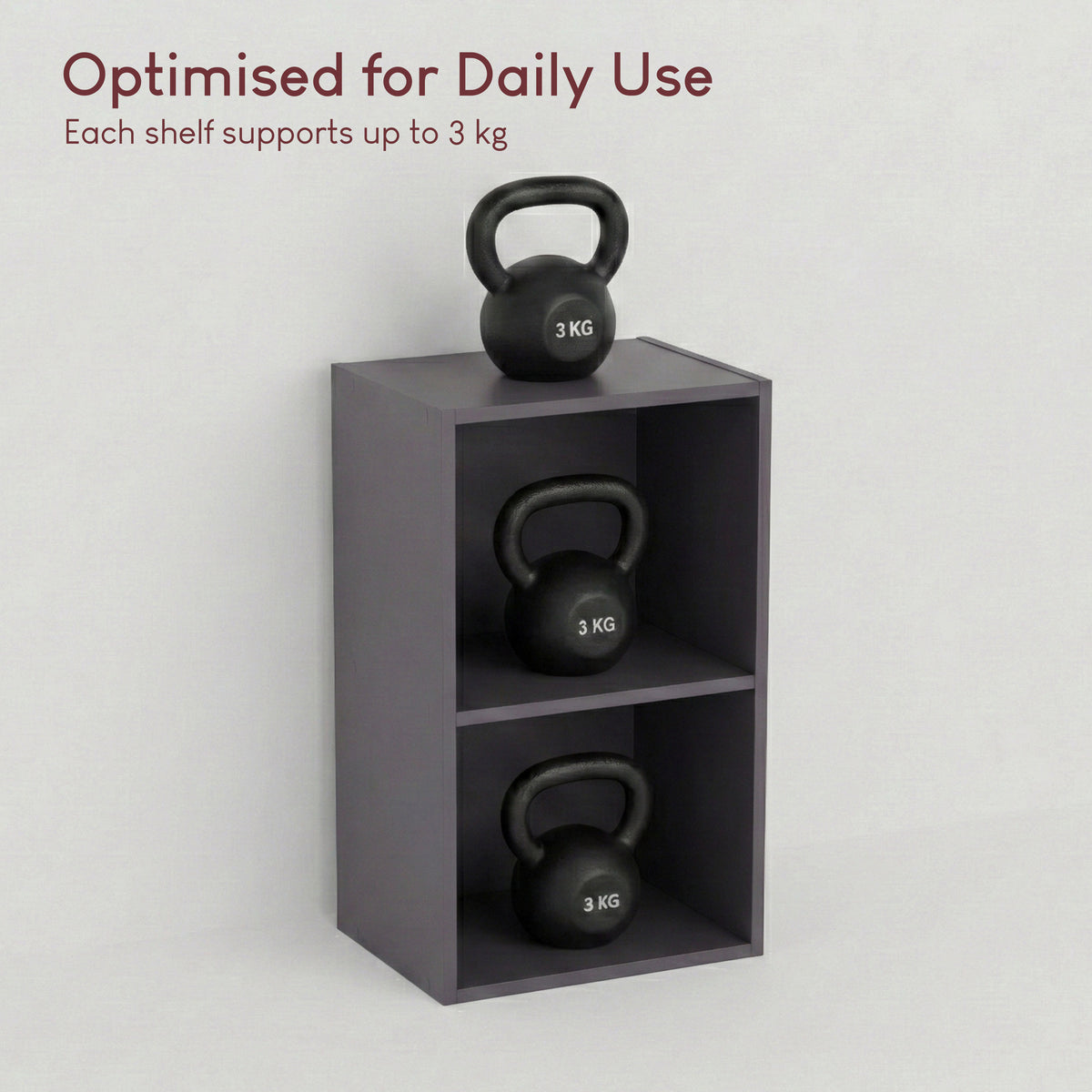 Oxford 2-Tier Cube Bookcase - Grey
