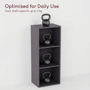 Oxford 3-Tier Cube Bookcase - Grey