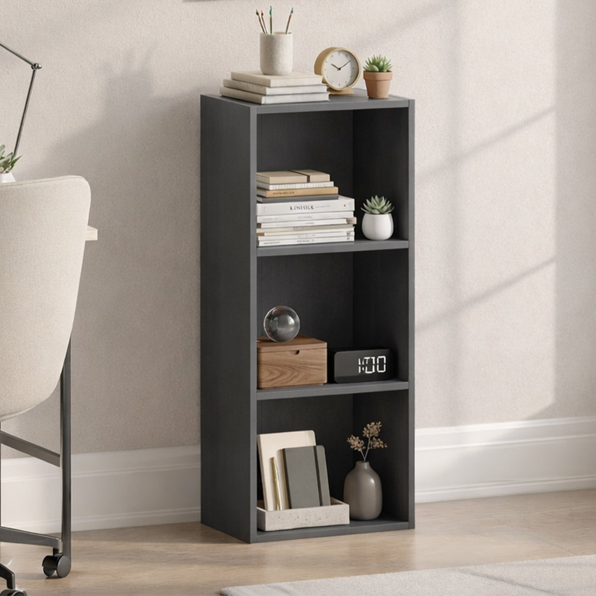 Oxford 3-Tier Cube Bookcase - Grey