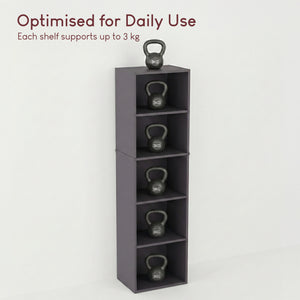 Oxford 5-Tier Cube Bookcase - Grey