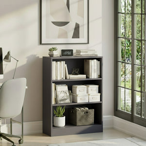 Cambridge 3-Tier Low Bookcase - Grey