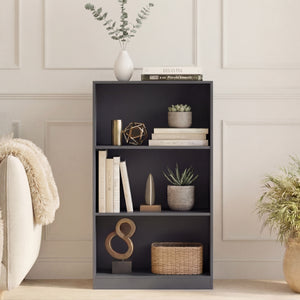 Cambridge 3-Tier Medium Bookcase - Grey
