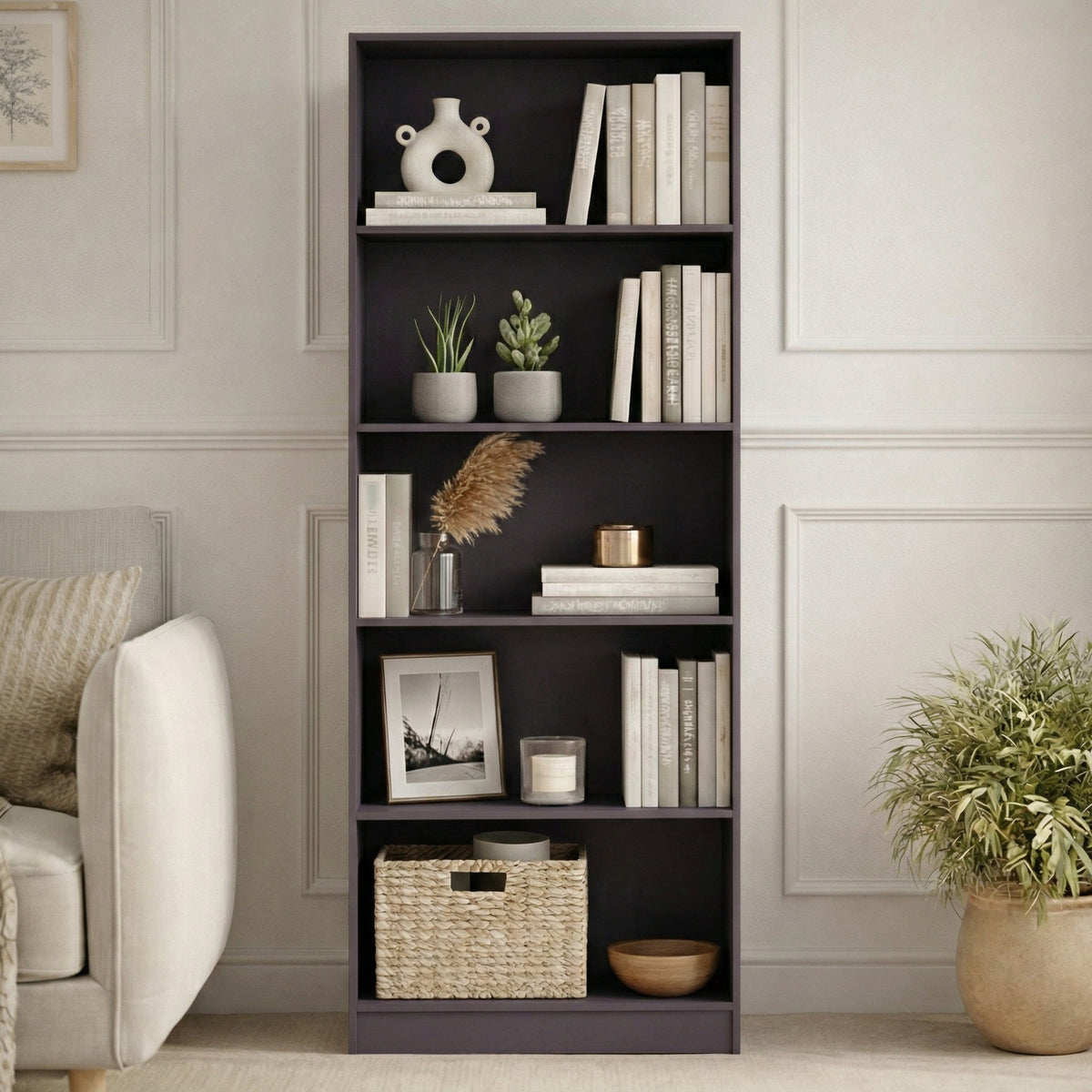 Cambridge 5-Tier Extra Large Bookcase - Grey