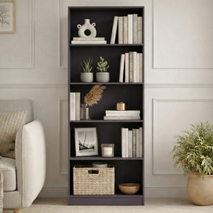 Cambridge 5-Tier Extra Large Bookcase - Grey