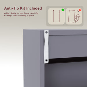 2-Drawer Shoe Cabinet, Grey