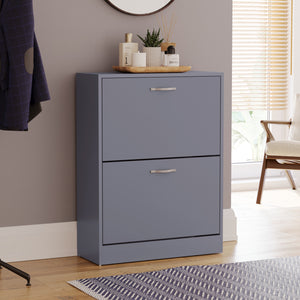 2-Drawer Shoe Cabinet, Grey