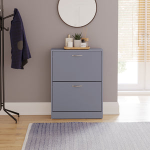 2-Drawer Shoe Cabinet, Grey