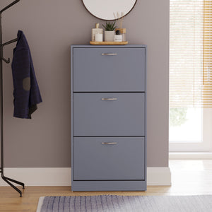 3-Drawer Shoe Cabinet - Grey