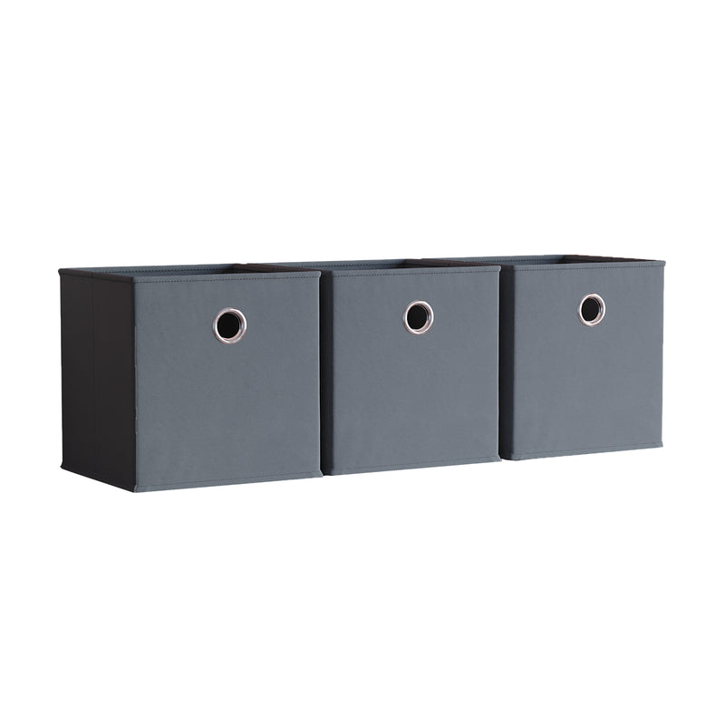 Durham Cube Storage Basket, Grey UKFR - Set of 3