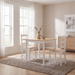 Yorkshire 2-Seater Dining Set - White & Pine