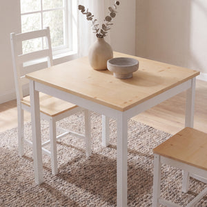 Yorkshire 2-Seater Dining Set - White & Pine