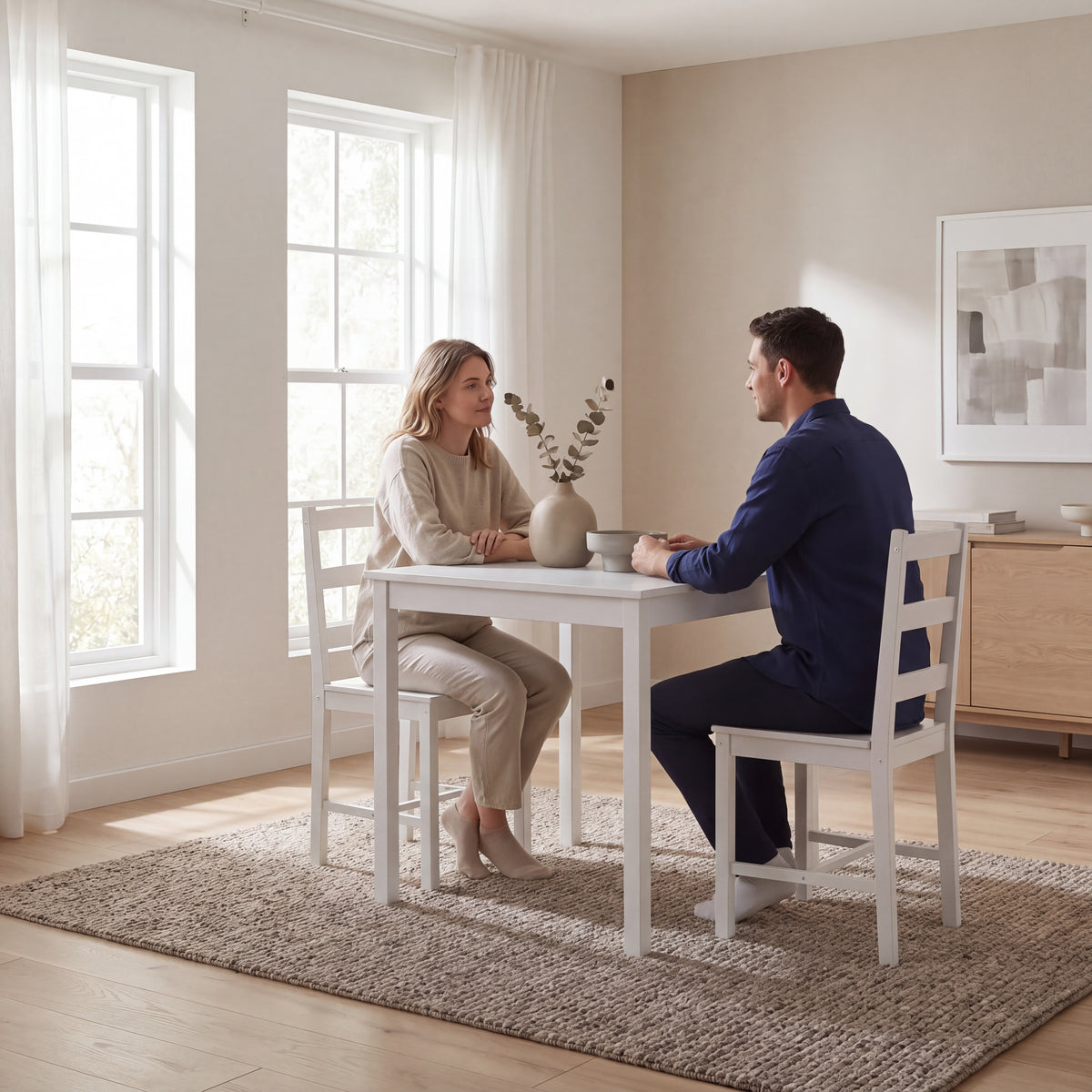 Yorkshire 2-Seater Dining Set - White