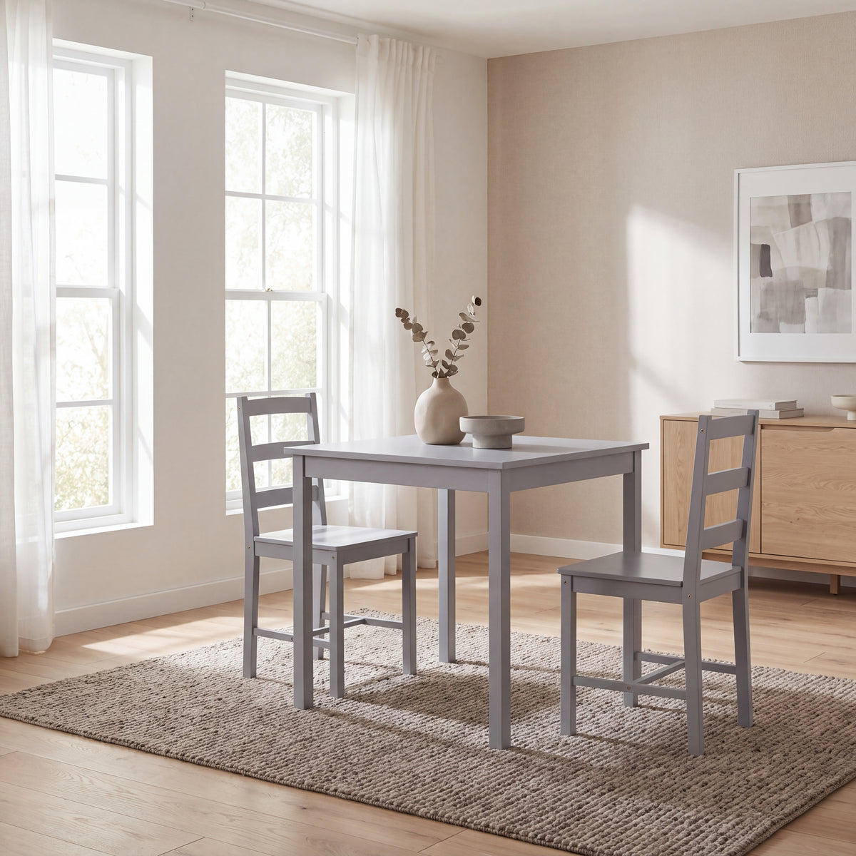 Yorkshire 2-Seater Dining Set - Grey