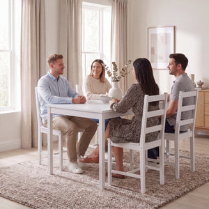 Yorkshire 4-Seater Dining Set - White