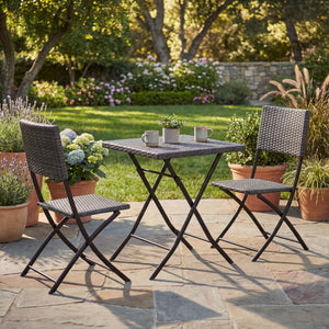 Capri 2-Seater Rattan Bistro Set, Grey UKFR