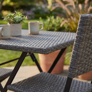 Capri 2-Seater Rattan Bistro Set, Grey UKFR