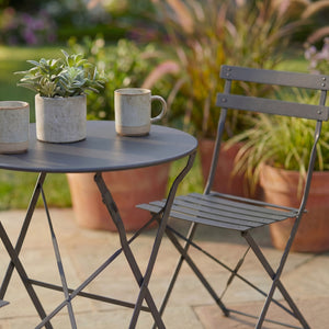 Porto 2-Seater Metal Bistro Set - Dark Grey