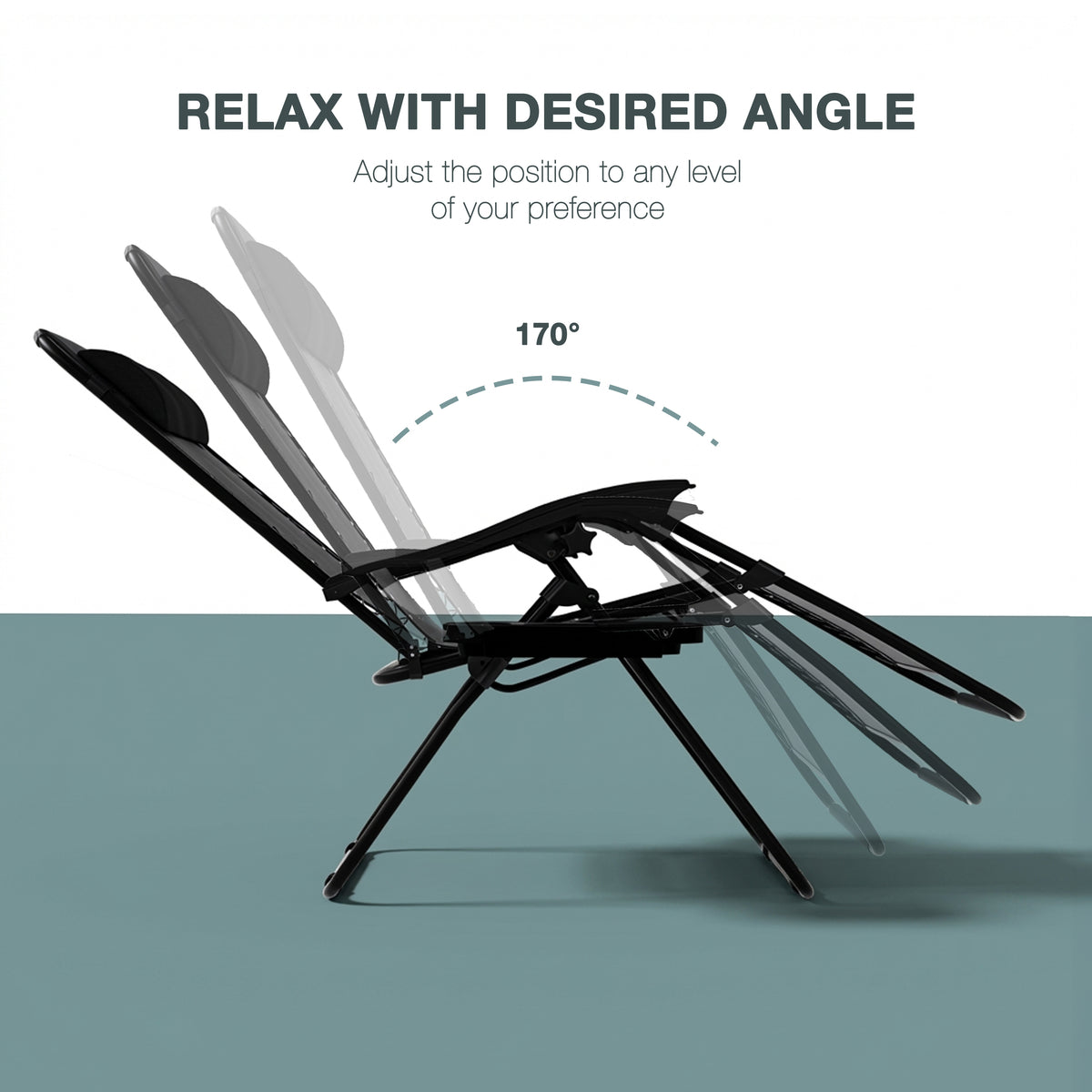2-Pack Zero Gravity Chairs, Black UKFR