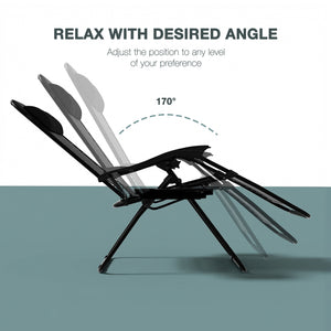 2-Pack Zero Gravity Chairs, Black UKFR