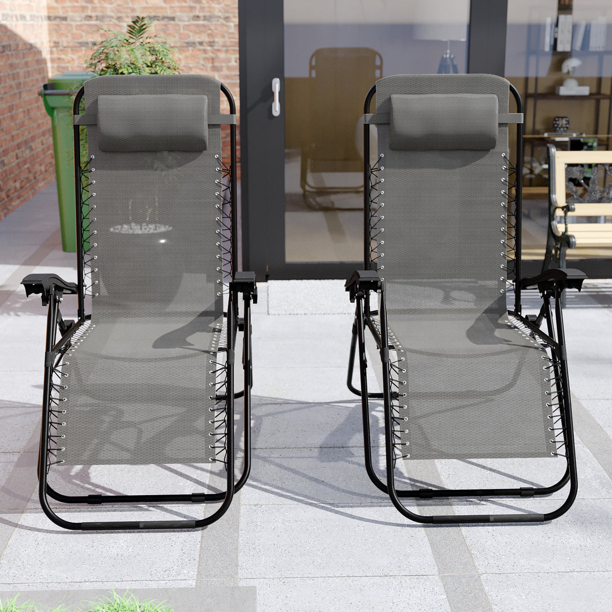 2-Pack Zero Gravity Chairs, Grey UKFR