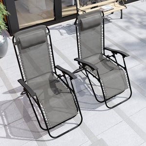 2-Pack Zero Gravity Chairs, Grey UKFR