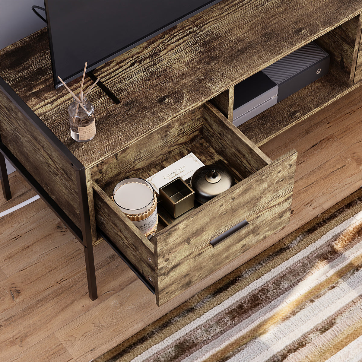 Brooklyn 2-Drawer TV Unit - Dark Wood