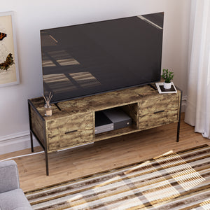 Brooklyn 2-Drawer TV Unit - Dark Wood