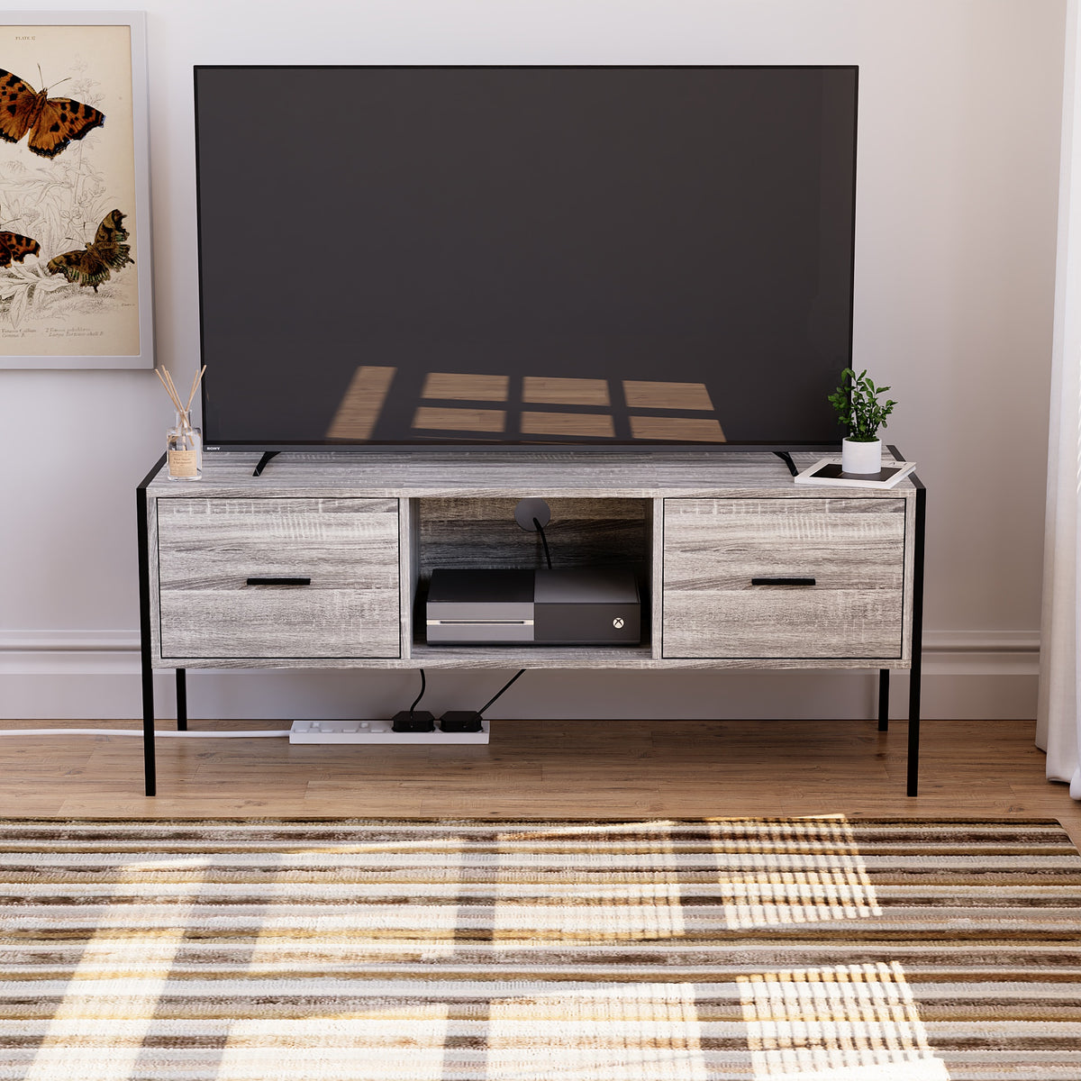Brooklyn 2-Drawer TV Unit - Grey